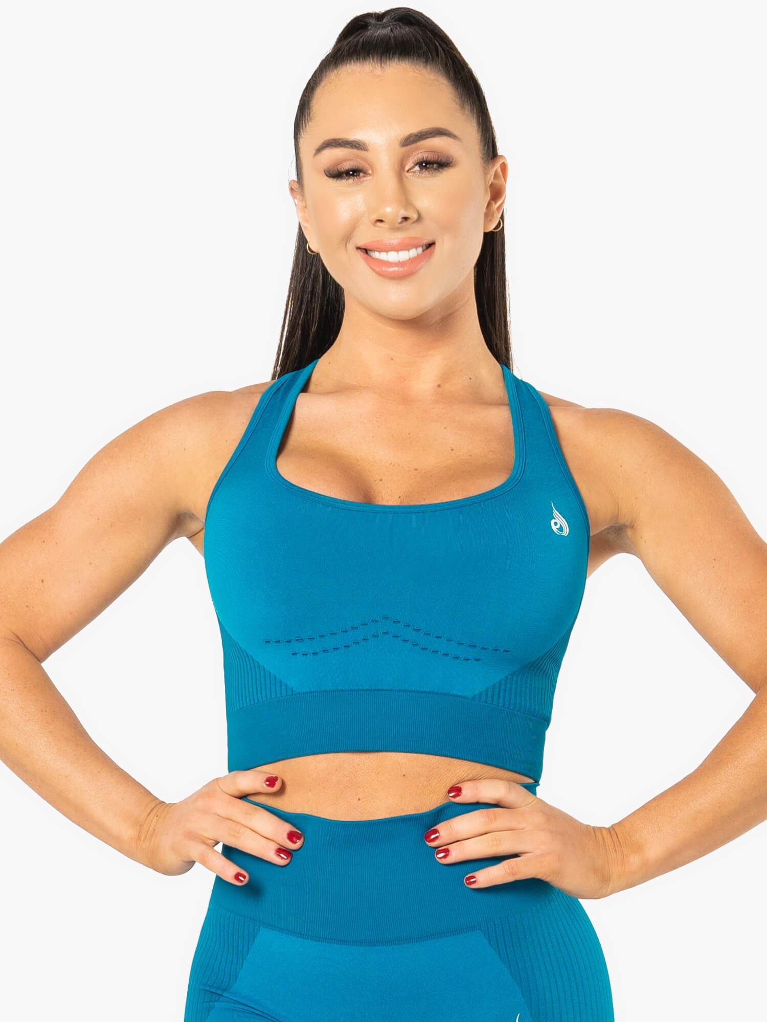 Ryderwear Electra Seamless Crop Top Electric Blue