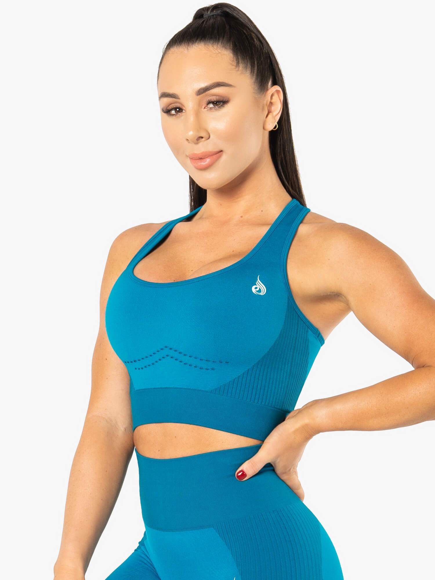 Ryderwear Electra Seamless Crop Top Electric Blue