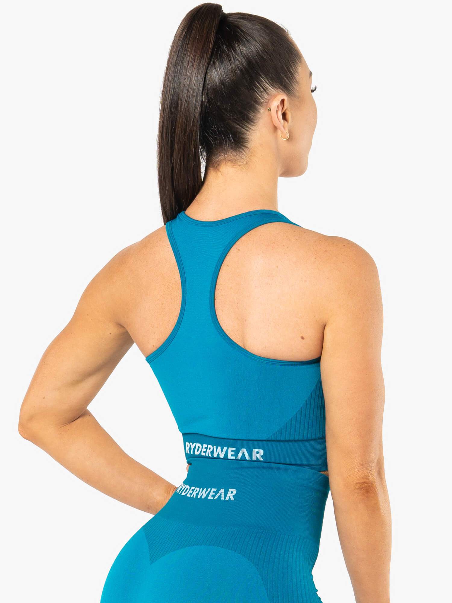 Ryderwear Electra Seamless Crop Top Electric Blue