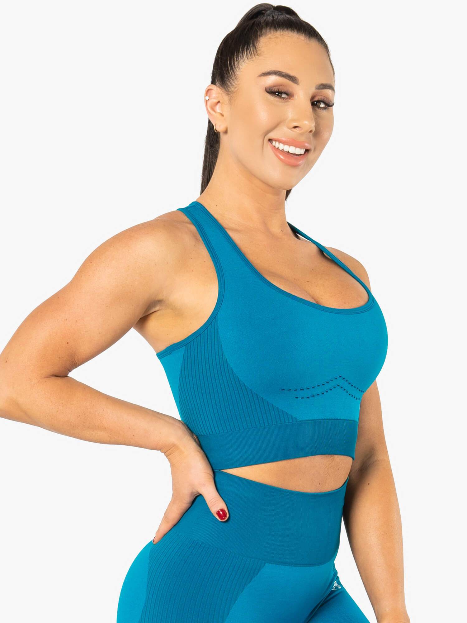 Ryderwear Electra Seamless Crop Top Electric Blue