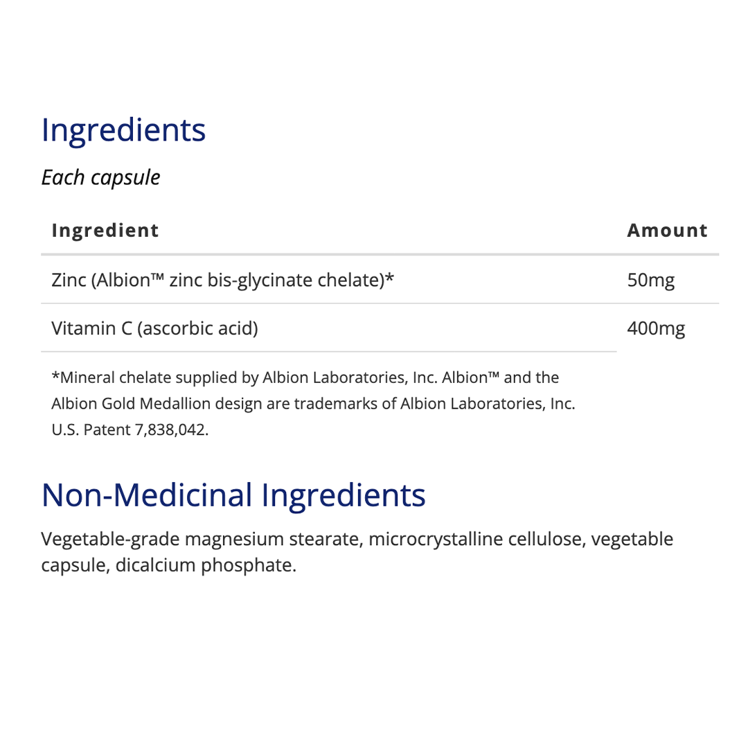 CanPrev - Zinc 50 Ultra Immune + Vitamin C - 120Vcaps