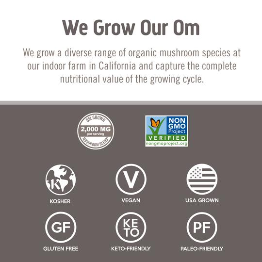 OM Mushroom Superfood - Capsules quotidiennes de super-aliments à base de champignon chaga - 75 gélules