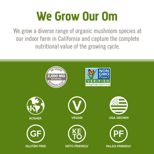 OM Mushroom Superfood - Poudre de champignons Reishi certifiée biologique - 75 gélules