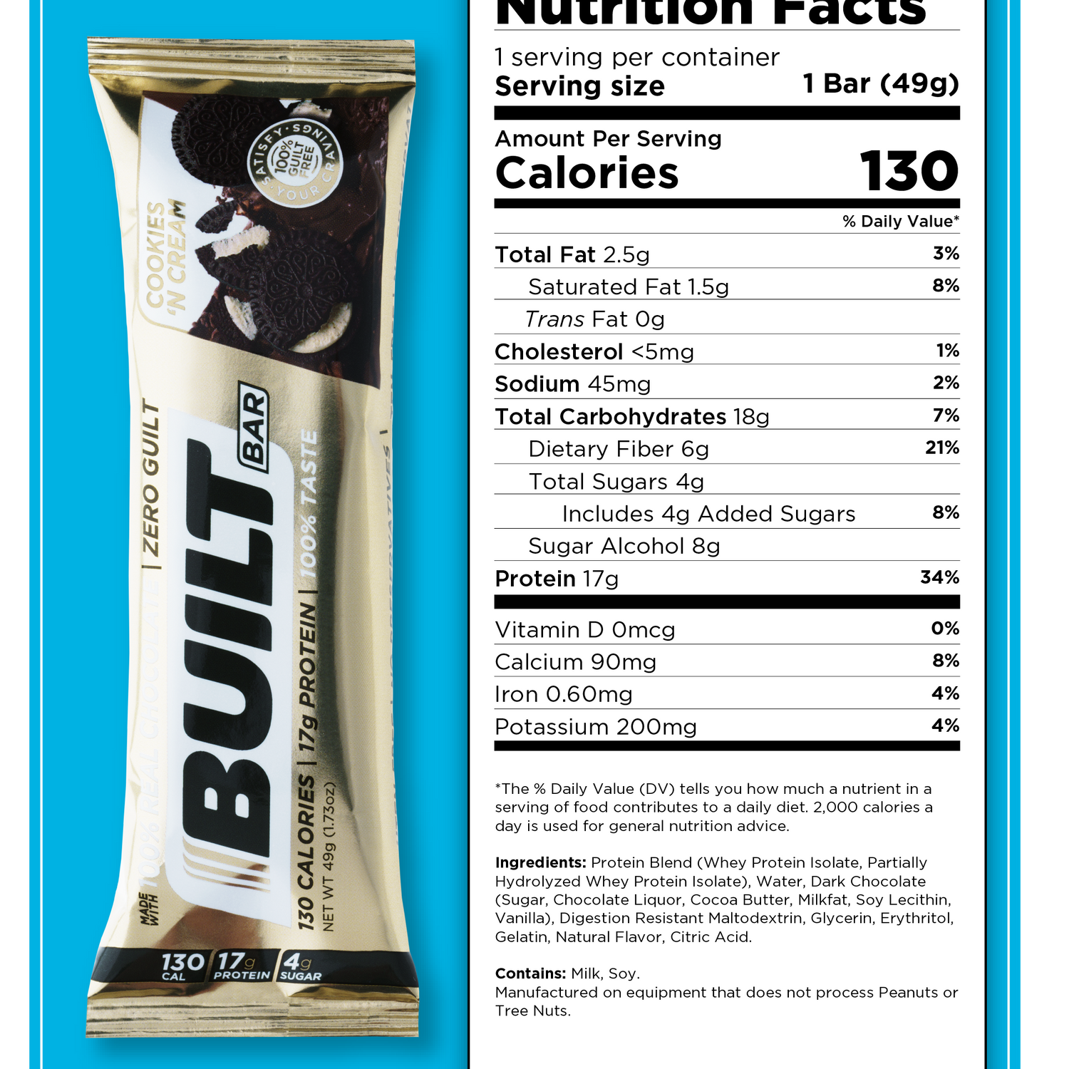 Built Protein Bar - 100% Real Chocolate - Zero Guilt 49g