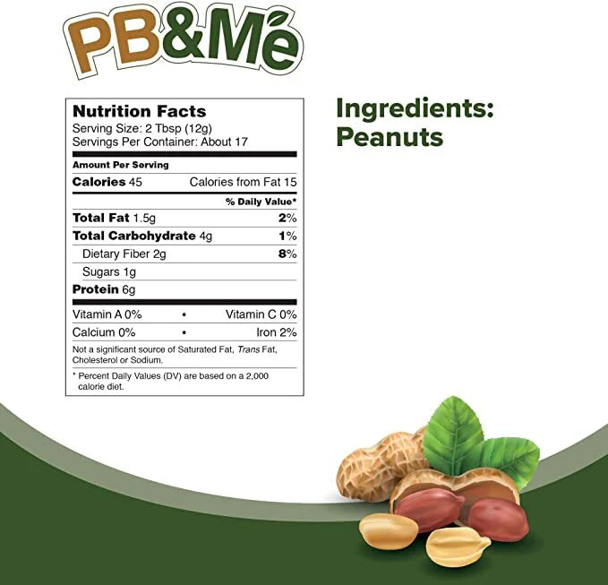 PB&Me - Powdered Peanut Butter - No Sugar Added 453g