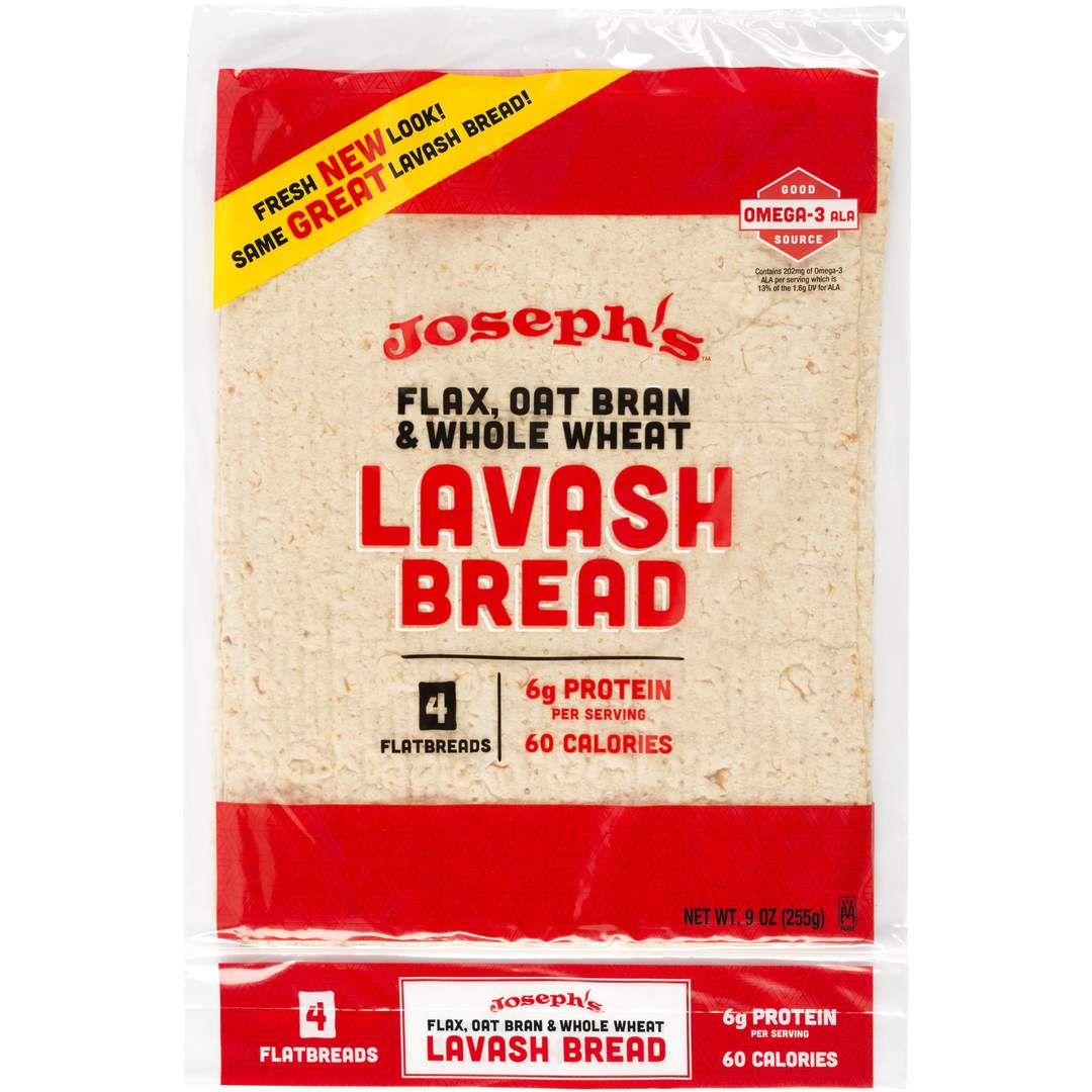 Joseph's - Flax, Oat Bran & Whole Wheat Bread 255g - 4 Lavash Flats Bread