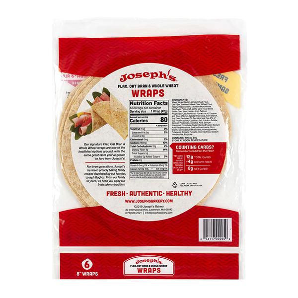 Joseph's - Flax, Oat Bran & Whole Wheat Bread 227g - 6 Wraps