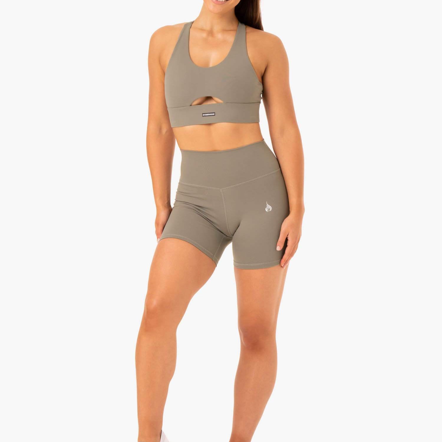 Ryderwear Base High Waisted Shorts Khaki