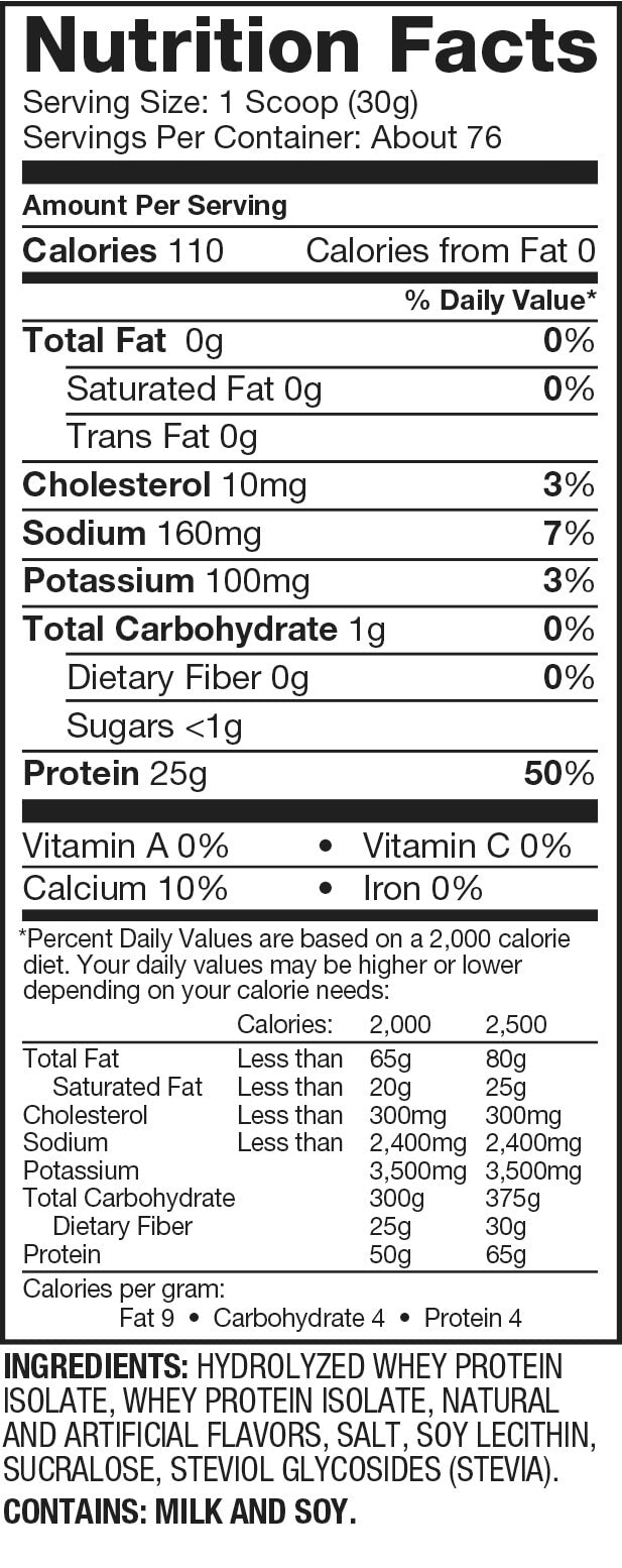 Dymatize - Iso-100 Protéines de lactosérum isolées hydrolysées - 20 portions