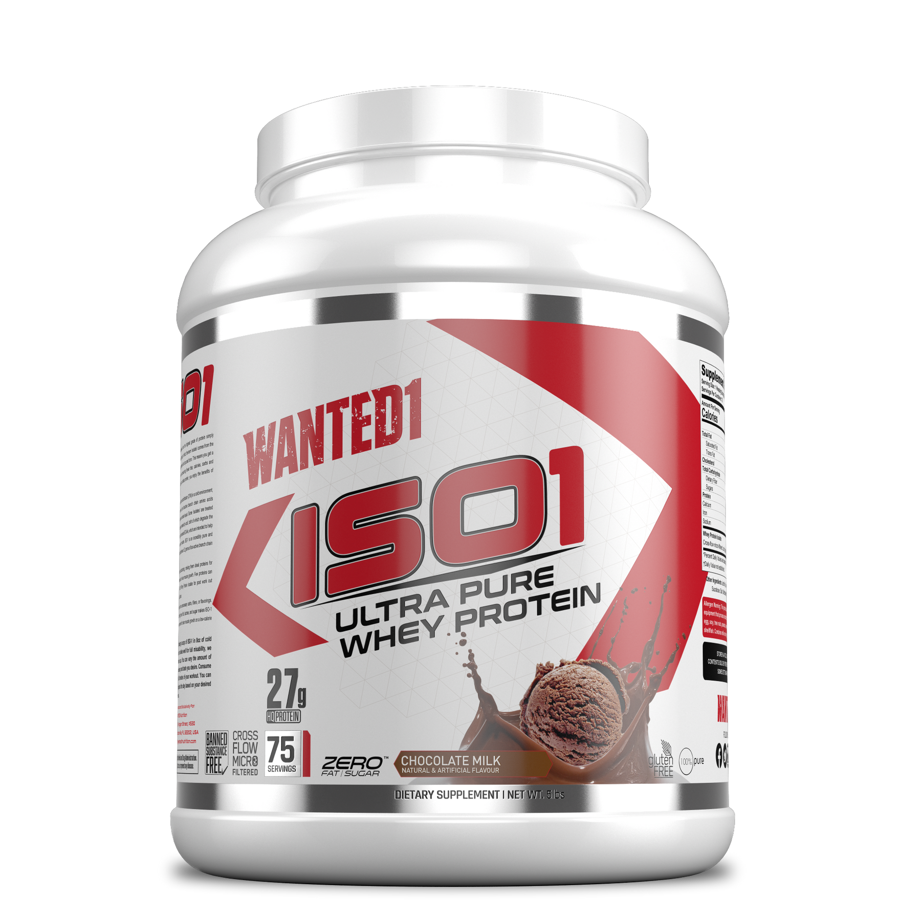 Wanted1 ISO1 - Ultra Pure Whey Isolate Protein - 5lbs