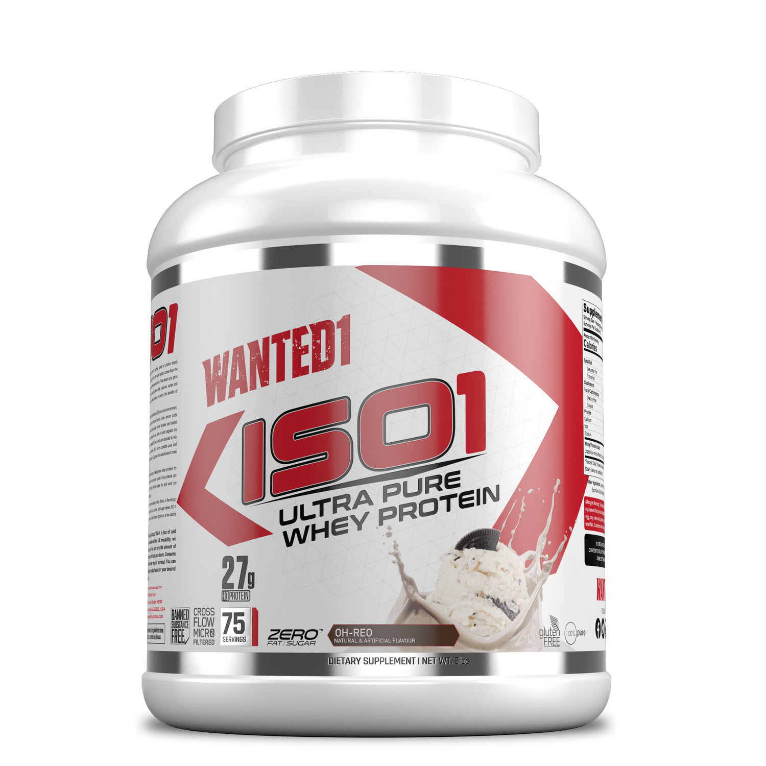 Wanted1 ISO1 - Ultra Pure Whey Isolate Protein - 5lbs