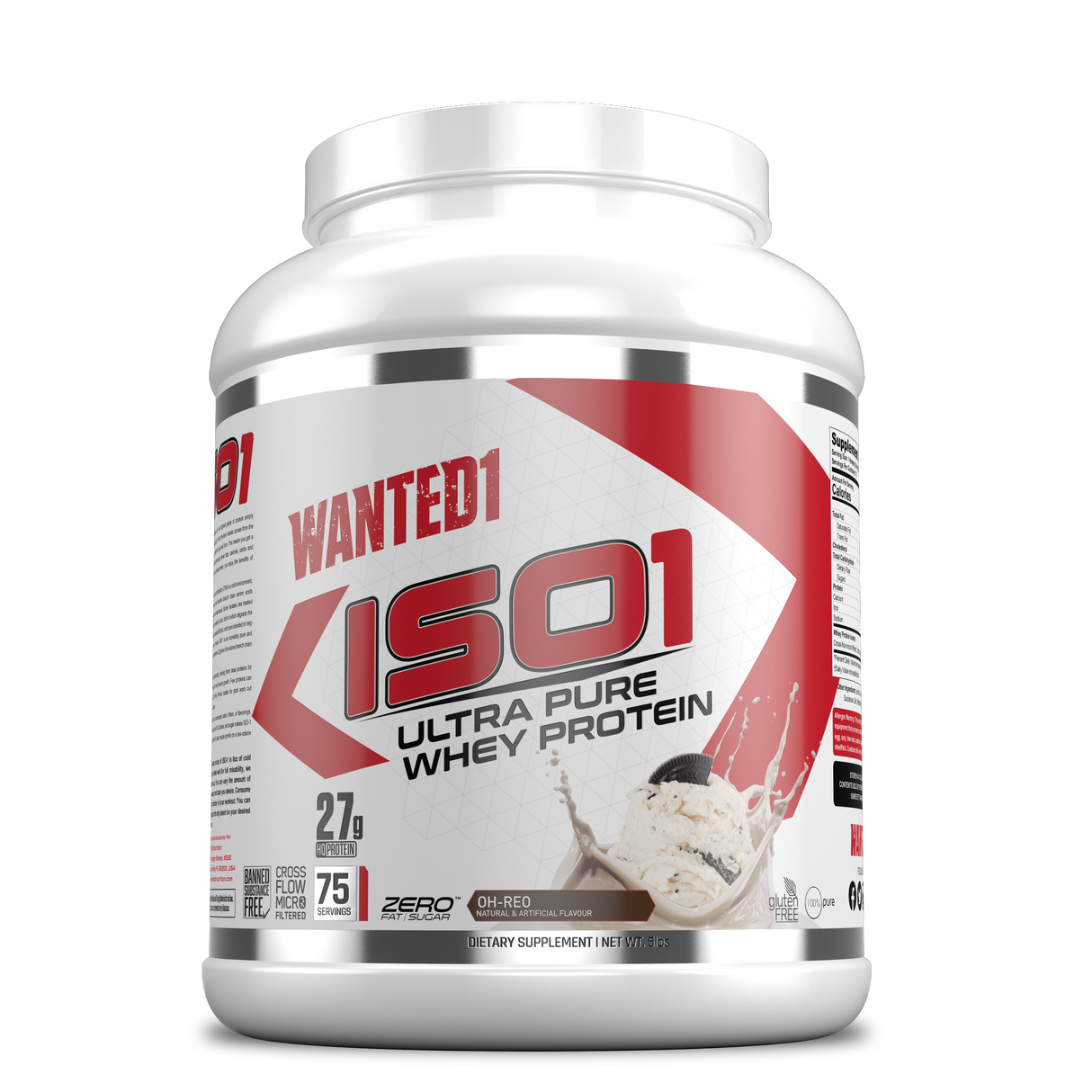 Wanted1 ISO1 - Ultra Pure Whey Isolate Protein - 5lbs