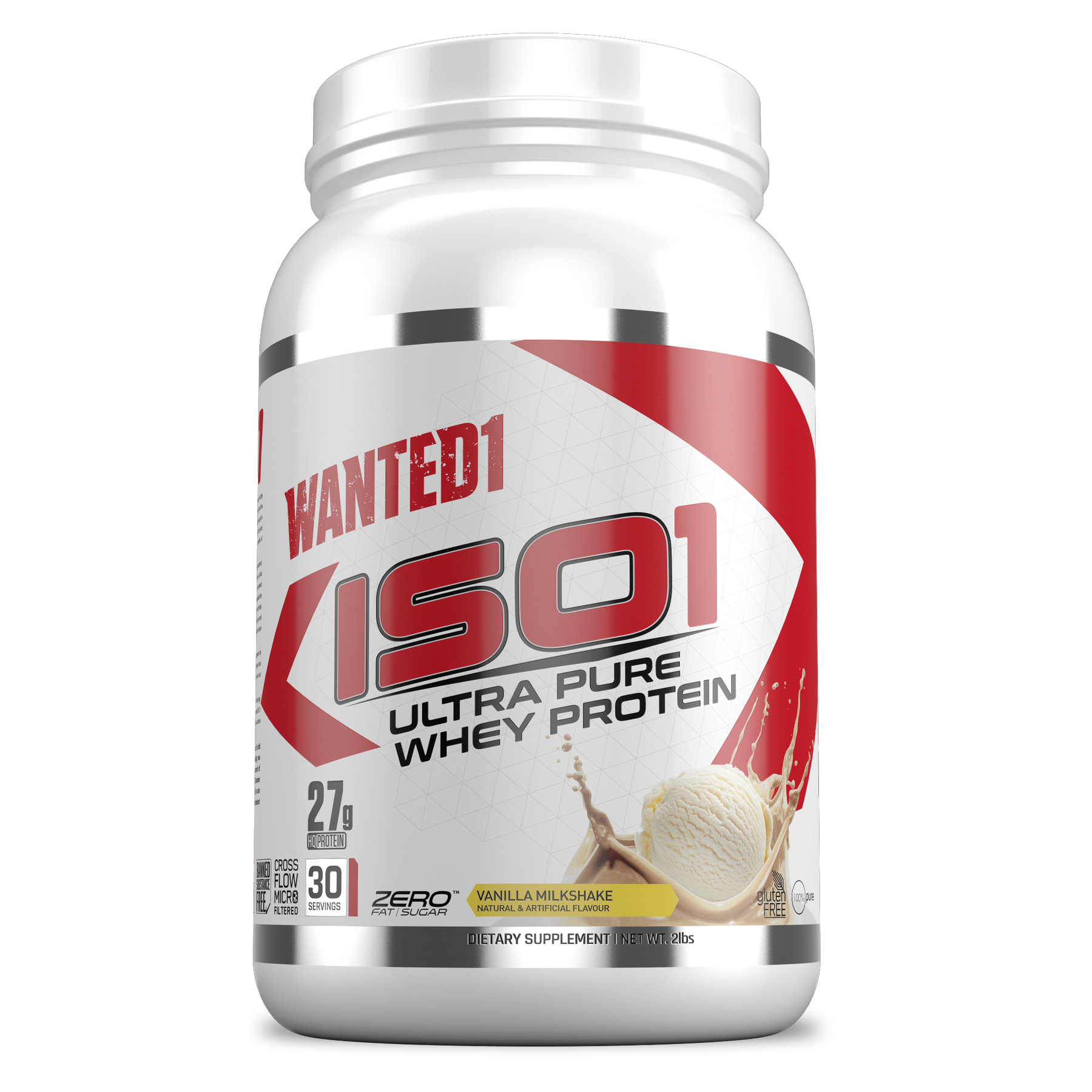 Wanted1 ISO1 - Ultra Pure Whey Isolate Protein - 2lbs