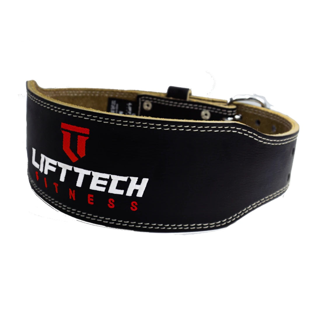 Ceinture d'haltérophilie LiftTech en cuir véritable rembourrée de 10 cm