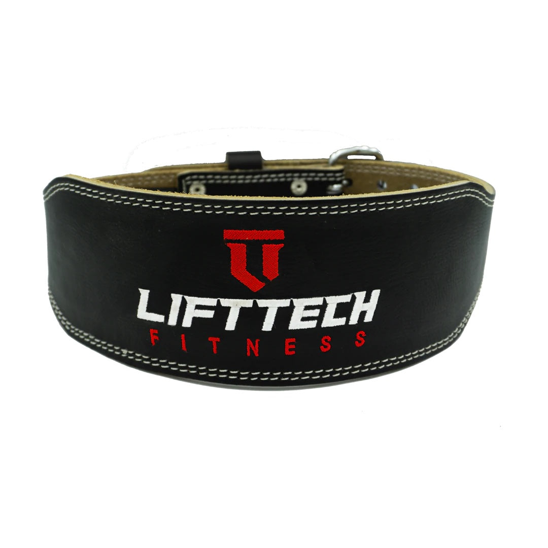 Ceinture d'haltérophilie LiftTech en cuir véritable rembourrée de 10 cm