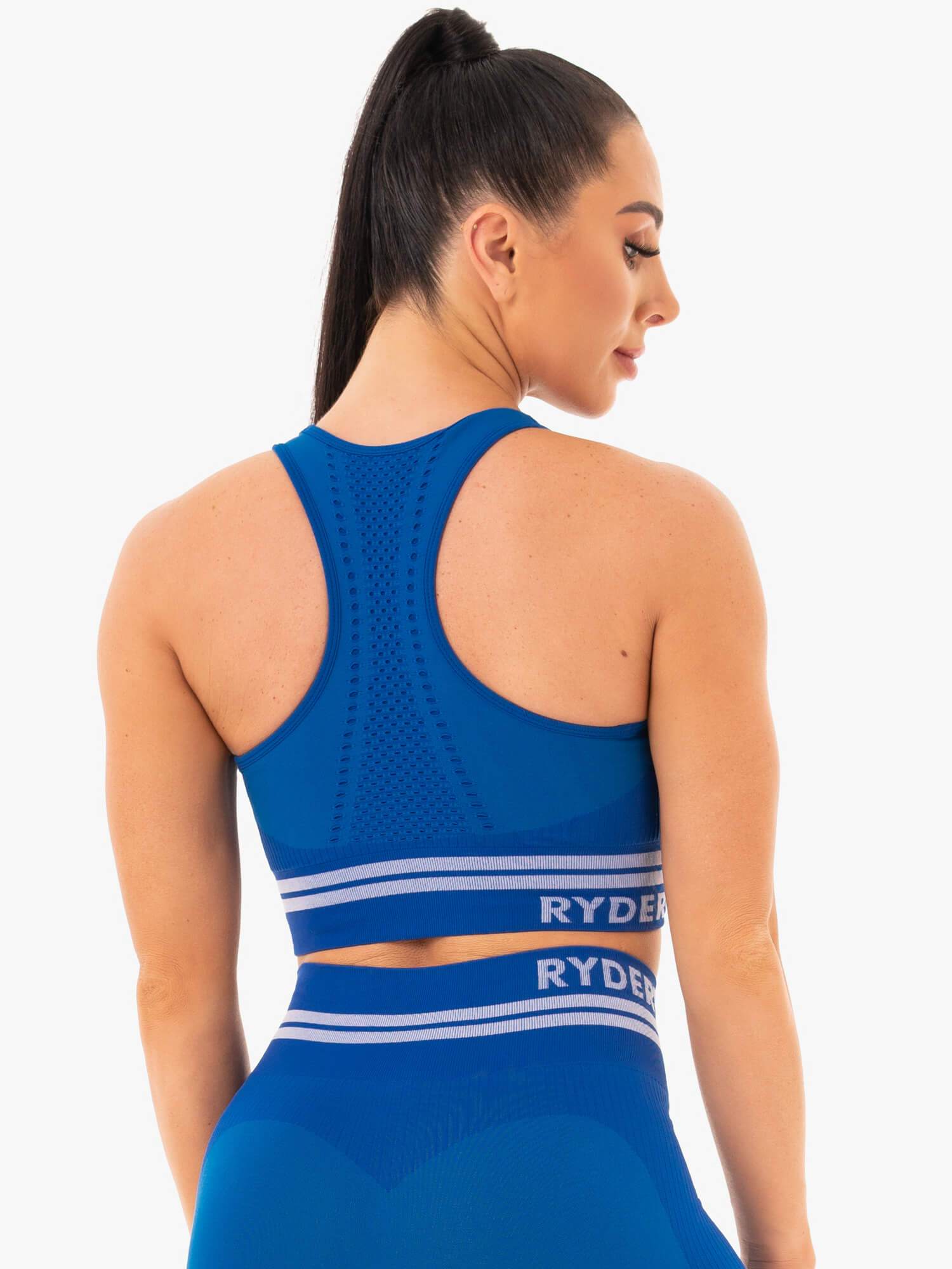 Ryderwear Freestyle Seamless Longline Sports Bra Blue