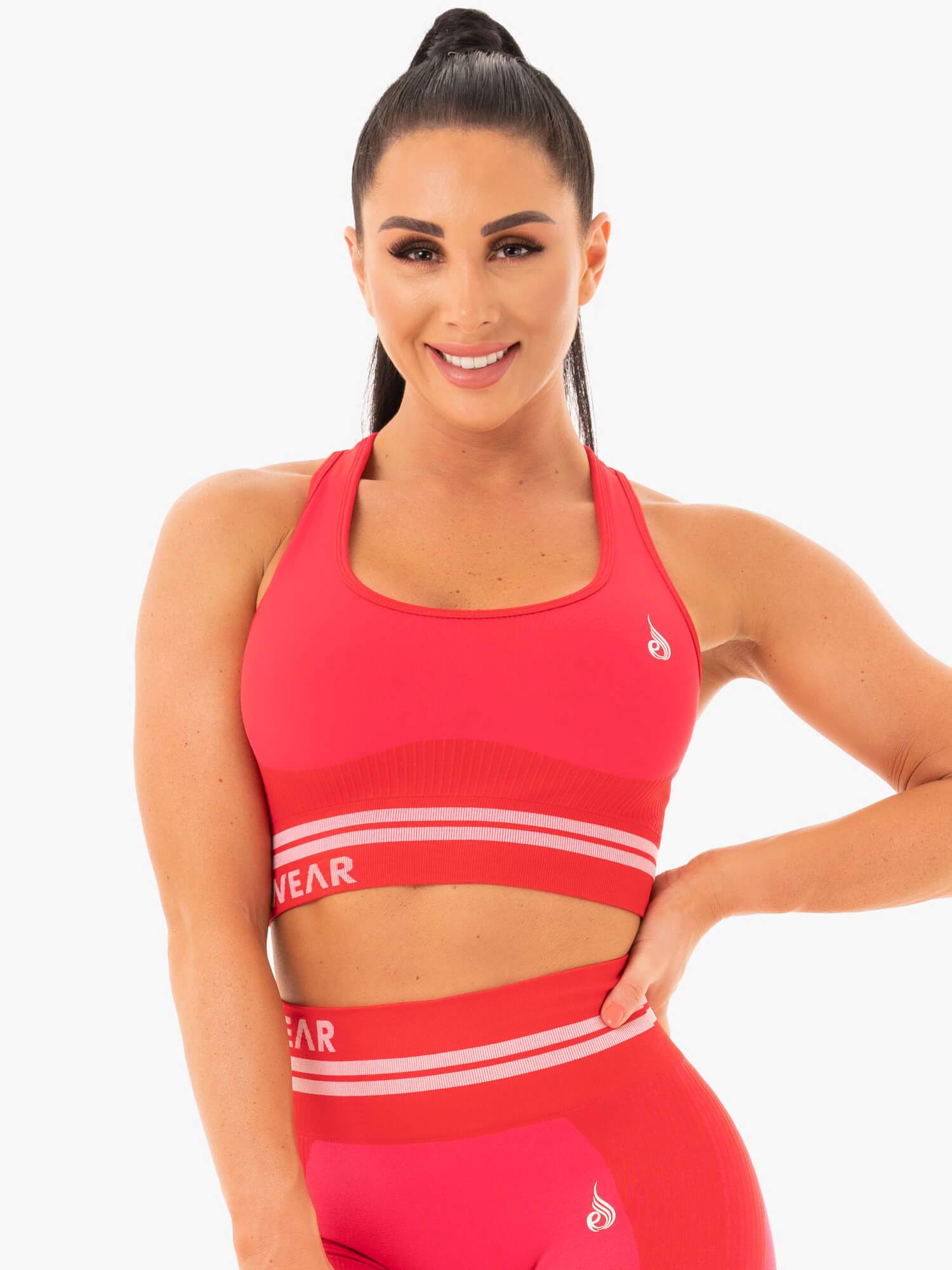 Ryderwear Freestyle Seamless Longline Sports Bra Red