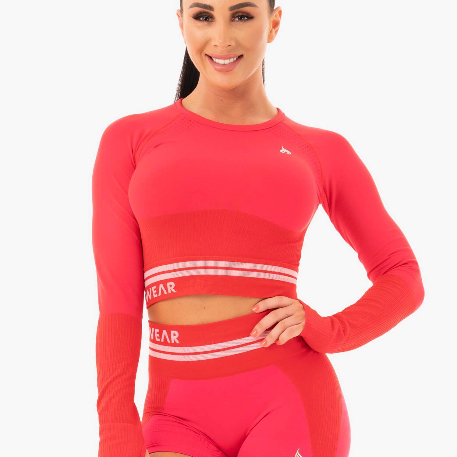 Ryderwear Freestyle Seamless Long Sleeve Crop Red