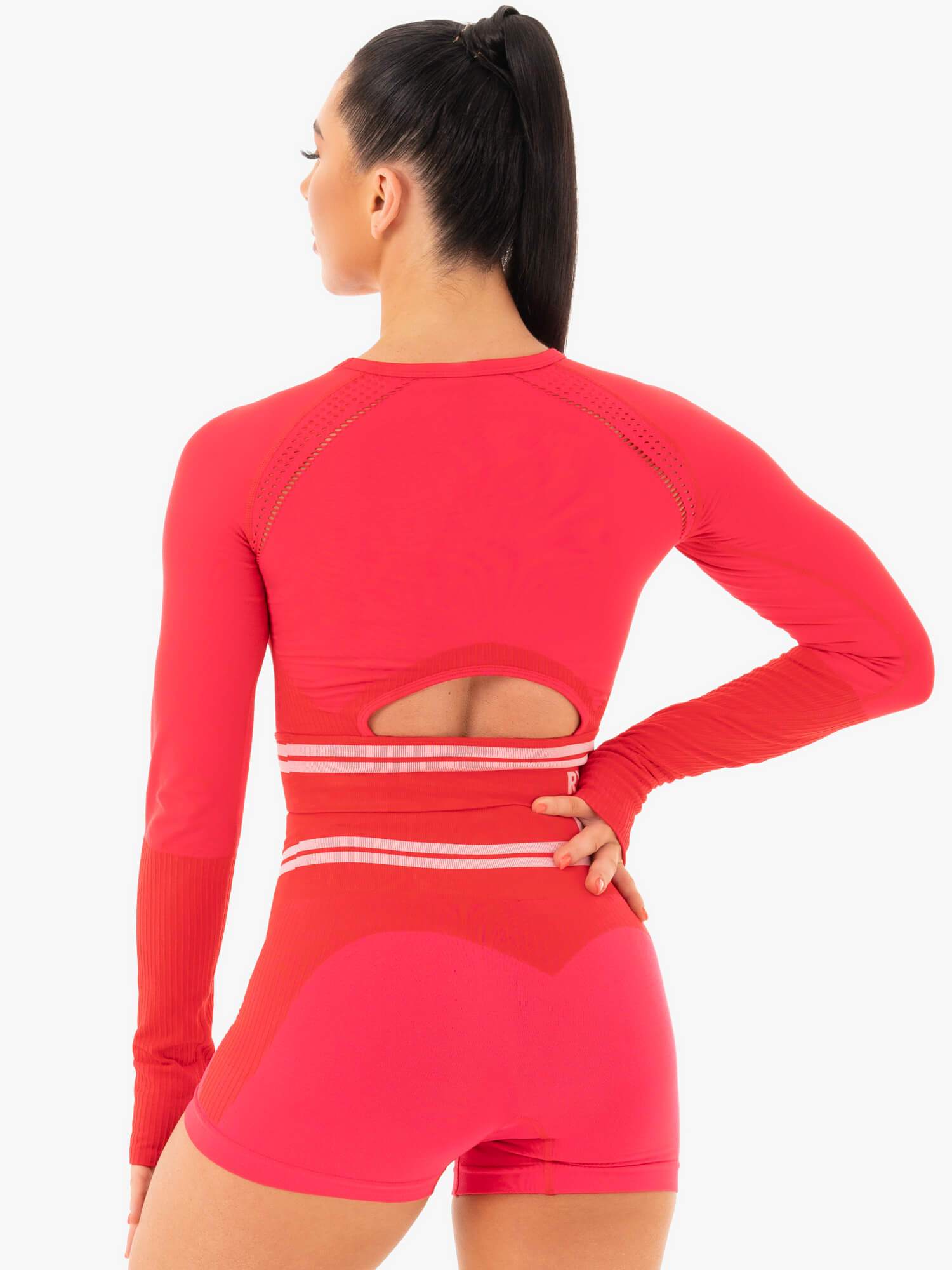 Ryderwear Freestyle Seamless Long Sleeve Crop Red