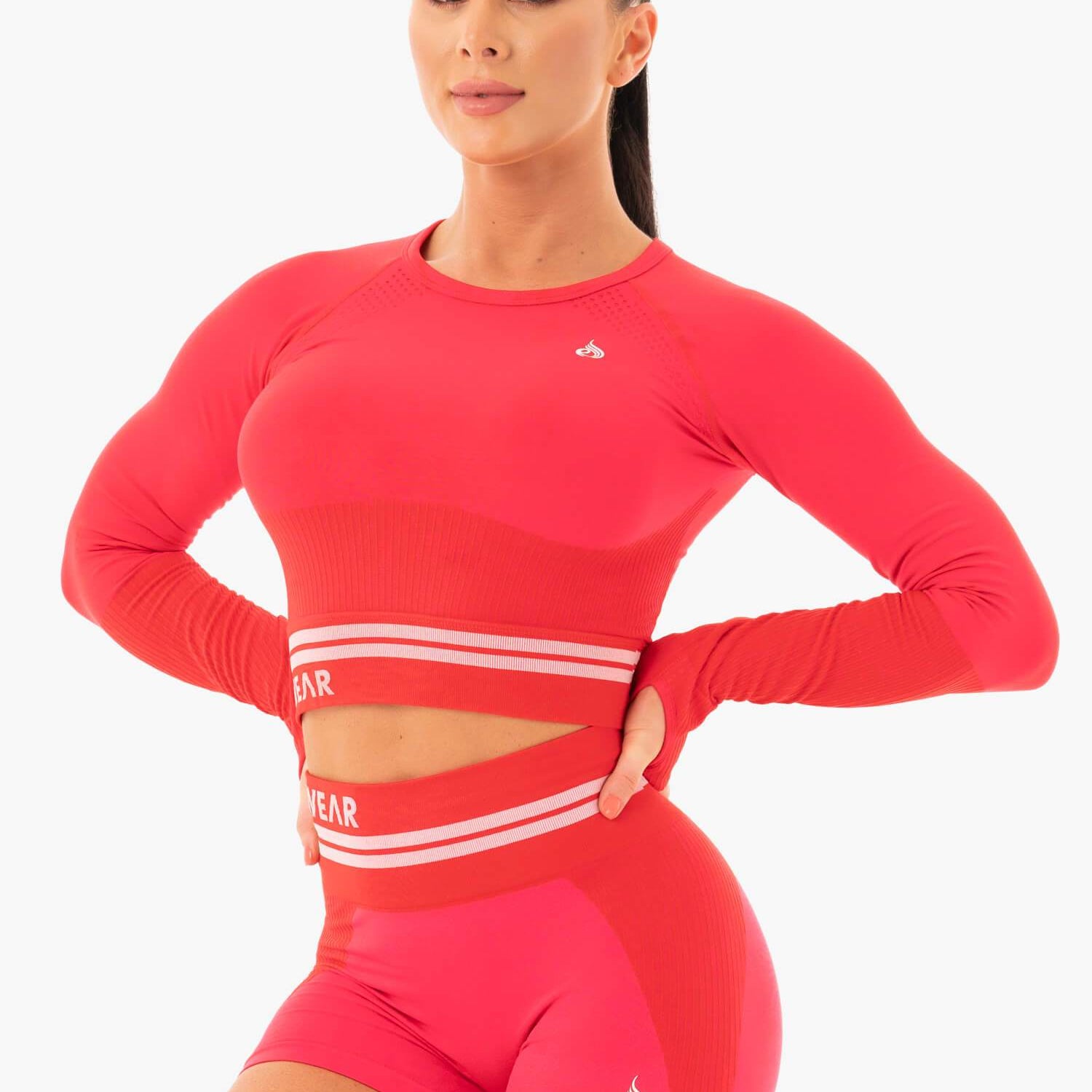 Ryderwear Freestyle Seamless Long Sleeve Crop Red