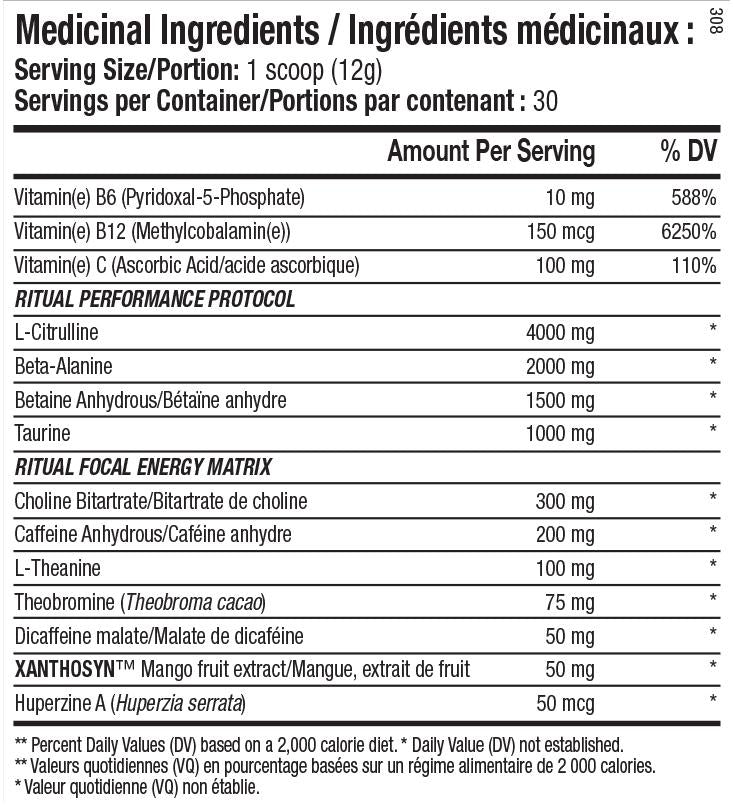 Ans Performance - Ritual Pre Workout - 30 serving