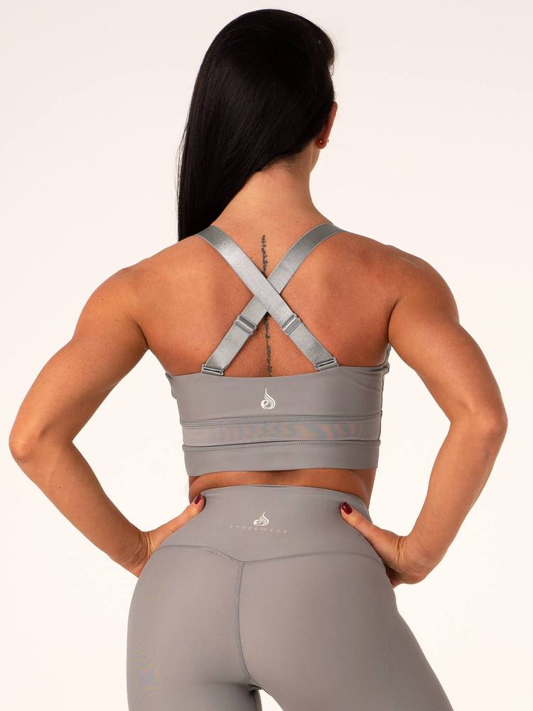 Soutien-gorge de sport convertible Ryderwear Palm gris