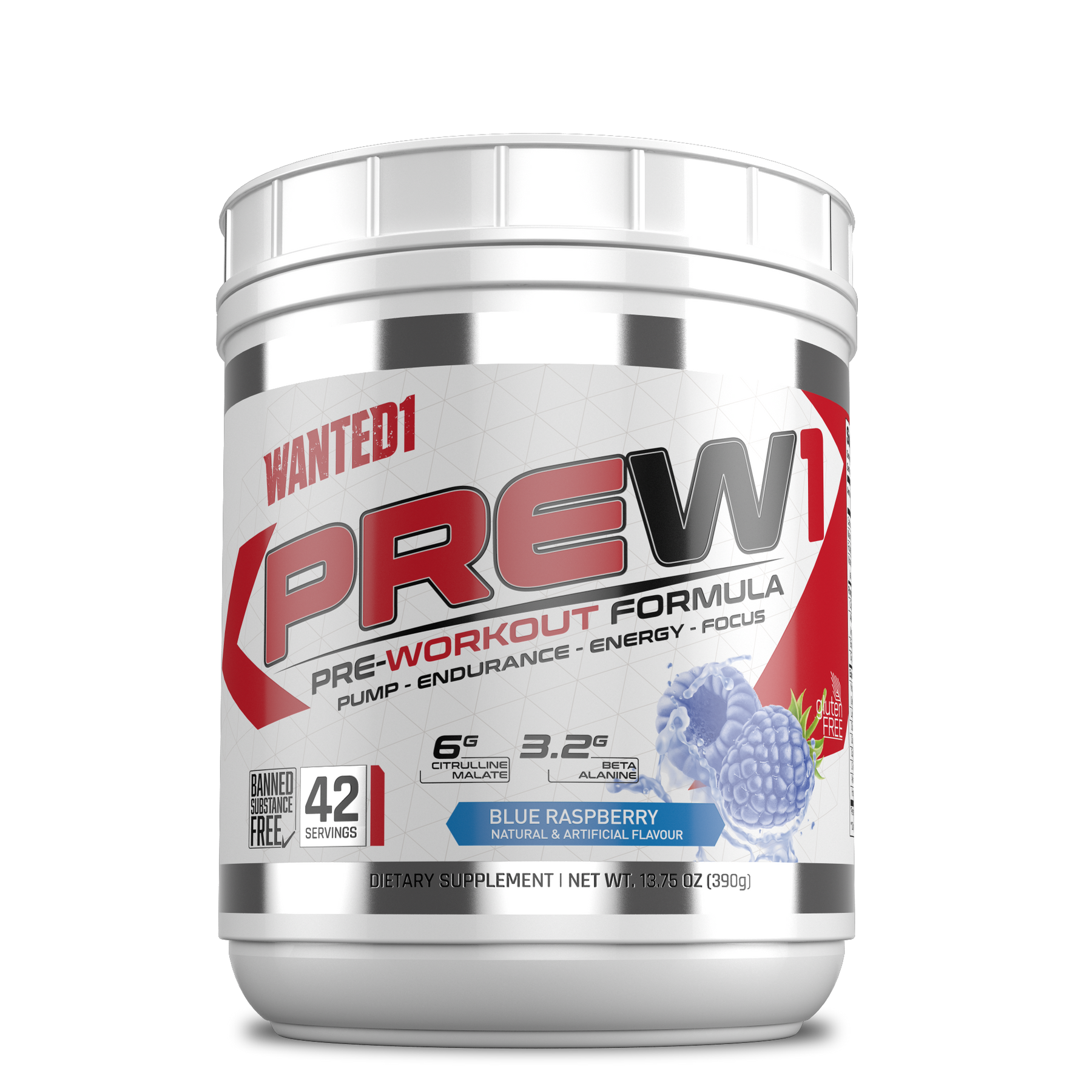 Wanted1 PreW1 - Pre Workout Formula - 42 serving