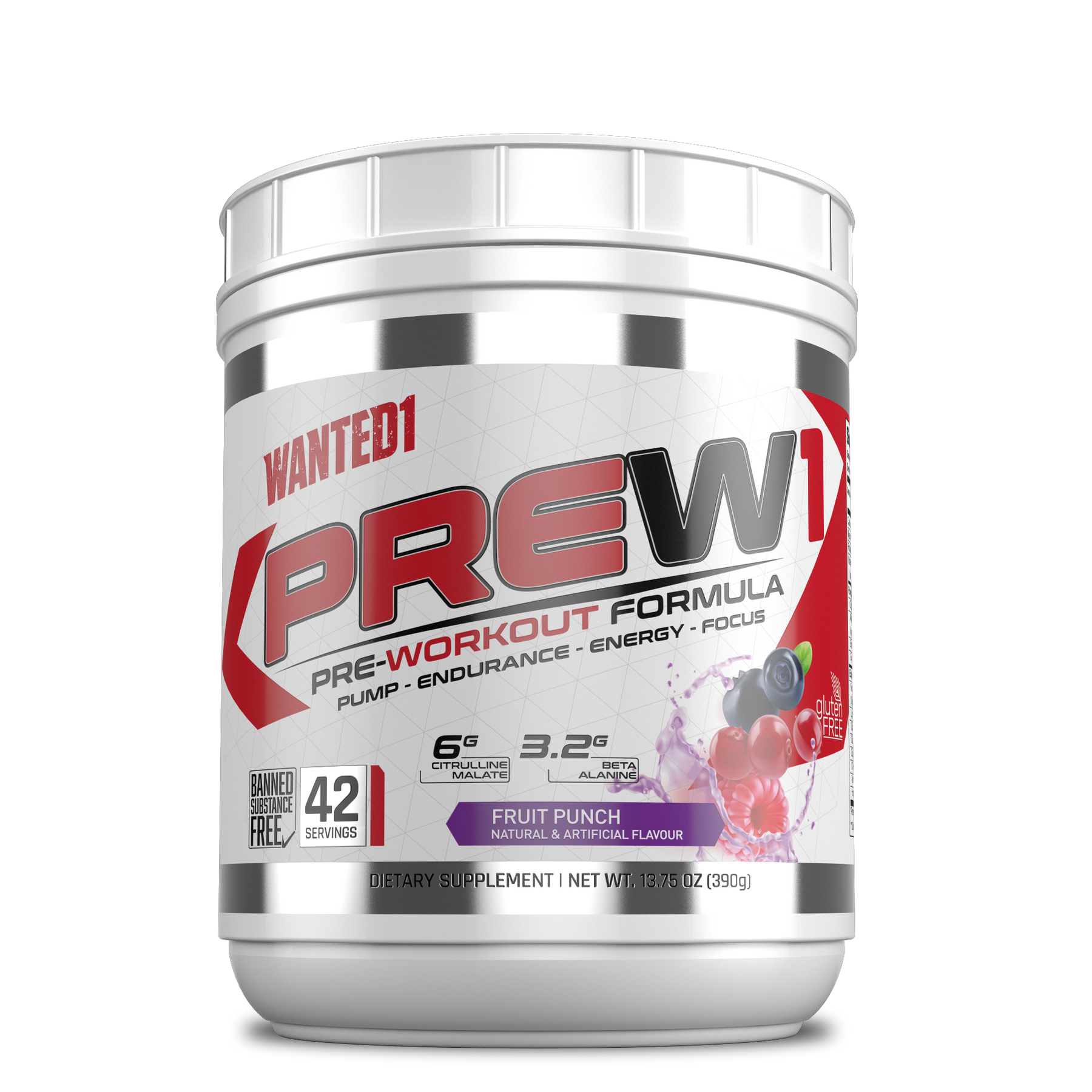 Wanted1 PreW1 - Pre Workout Formula - 42 serving