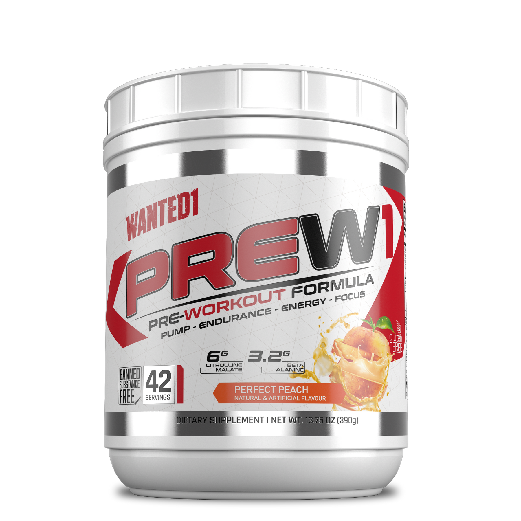 Wanted1 PreW1 - Pre Workout Formula - 42 serving