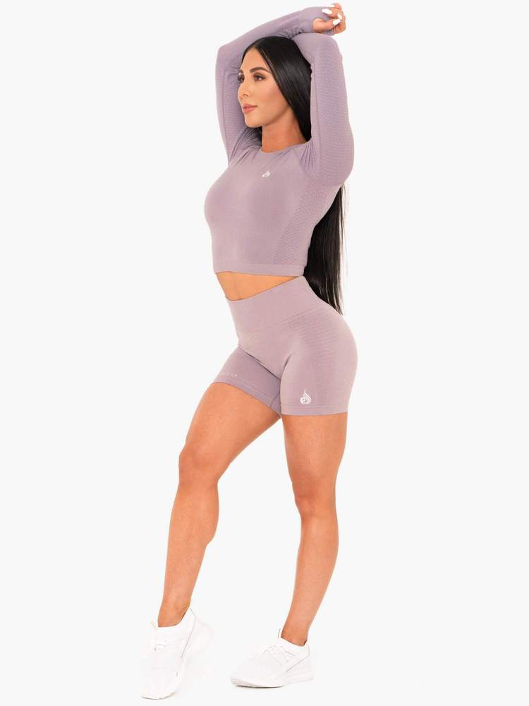 Ryderwear Geo Seamless High Waist Shorts Purple