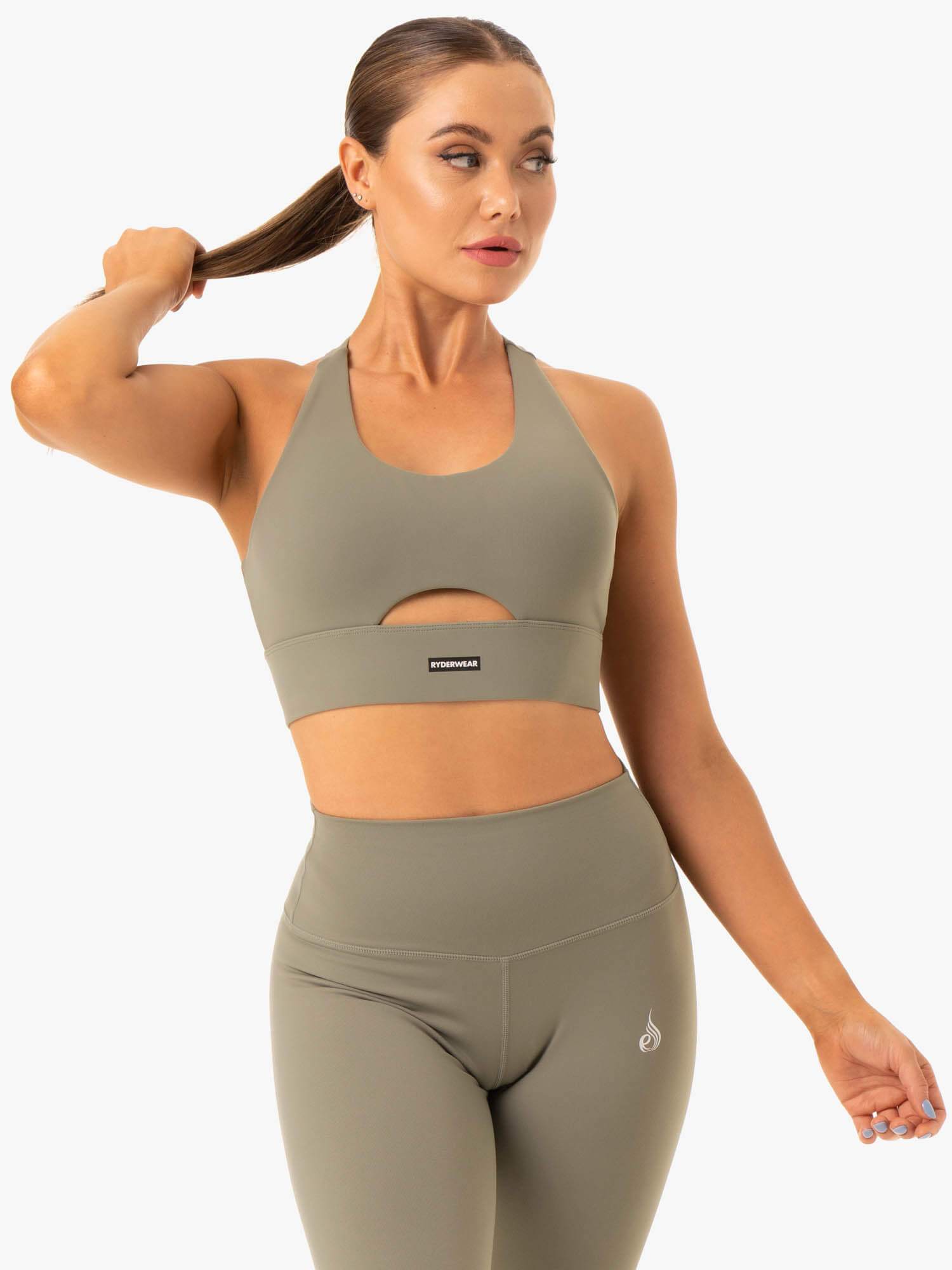 VETEMENTS Khaki Racer Back Sport Bra Vetements