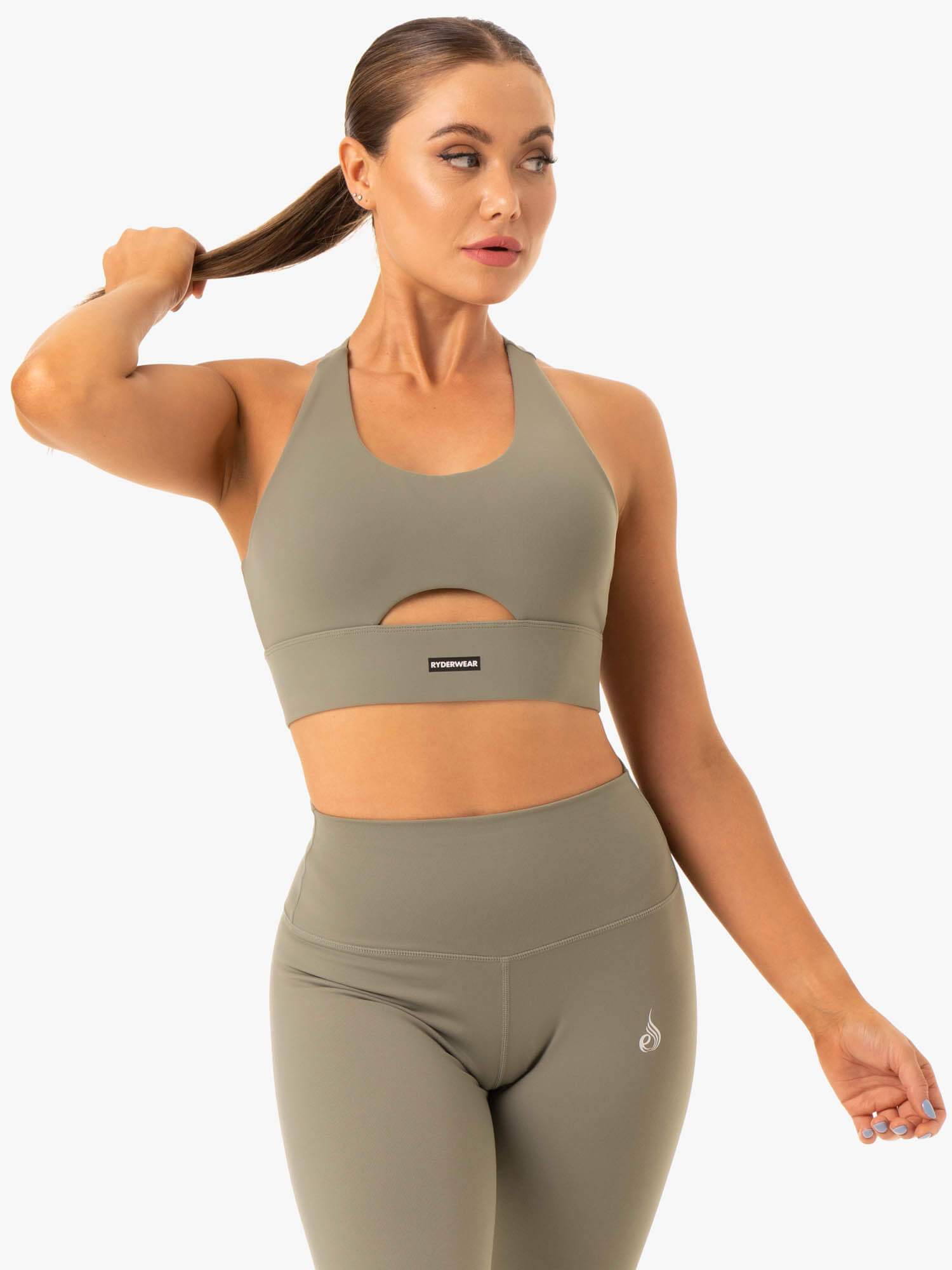 Ryderwear Base Racer Back Sports Bra Khaki