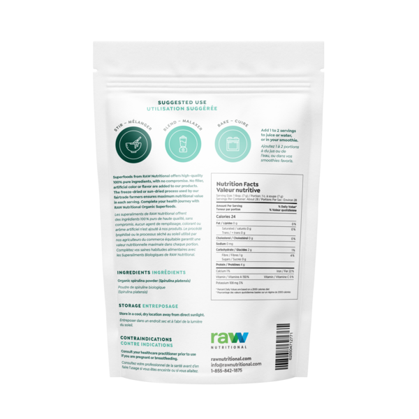Nutrition crue - Spiruline biologique pure 200 g