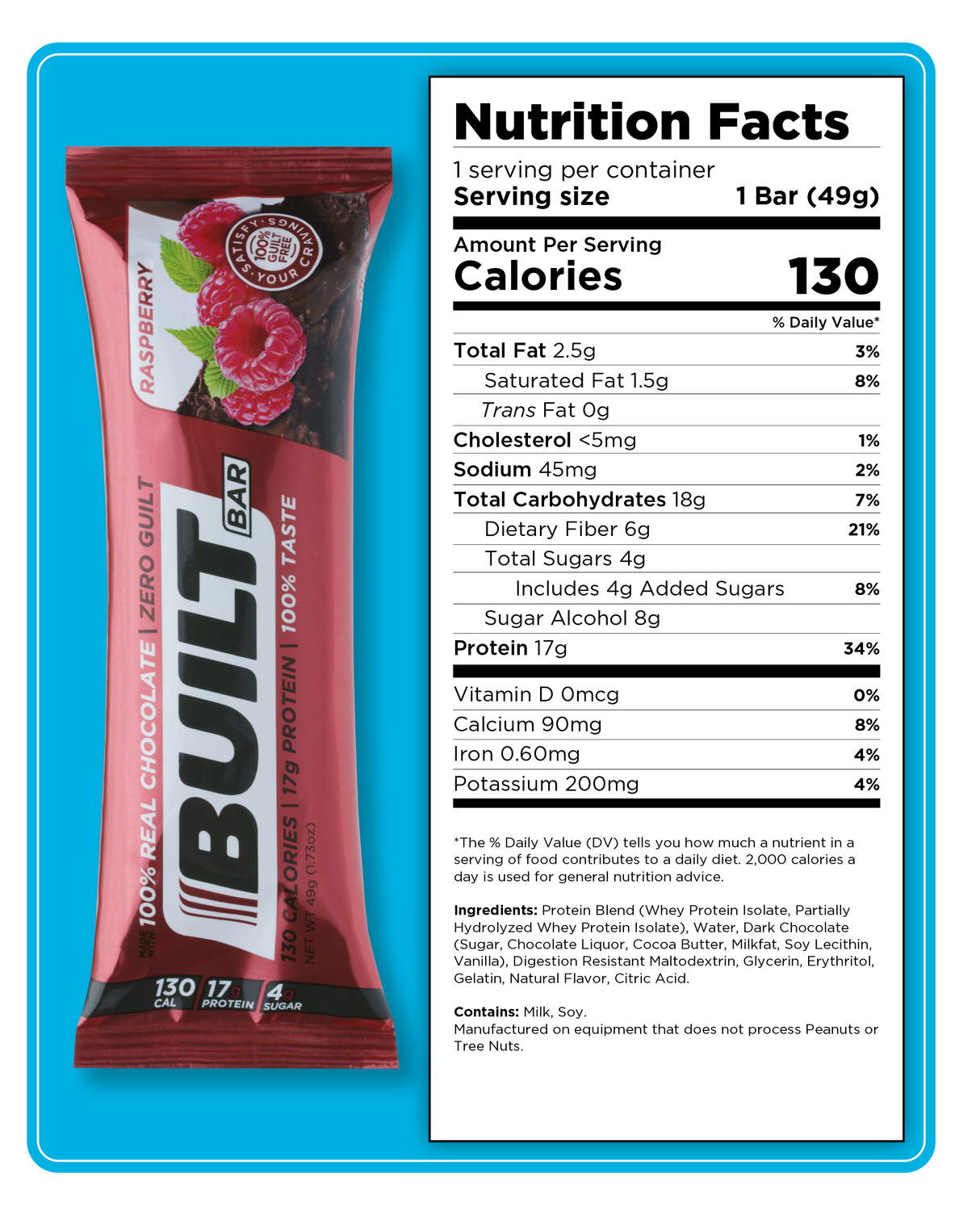 Built Protein Bar - 100% Real Chocolate - Zero Guilt 49g