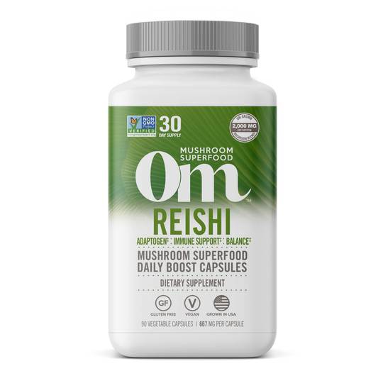 OM Mushroom Superfood - Reishi Certified Organic Mushroom Powder - 75Vcaps