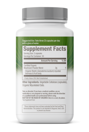 OM Mushroom Superfood - Reishi Certified Organic Mushroom Powder - 75Vcaps