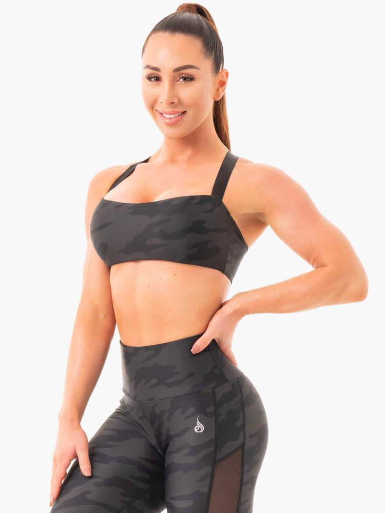 Ryderwear Camo Sport Bra Black Camo