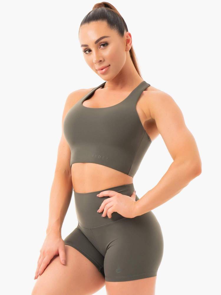 Ryderwear NKD Sports Bra Khaki