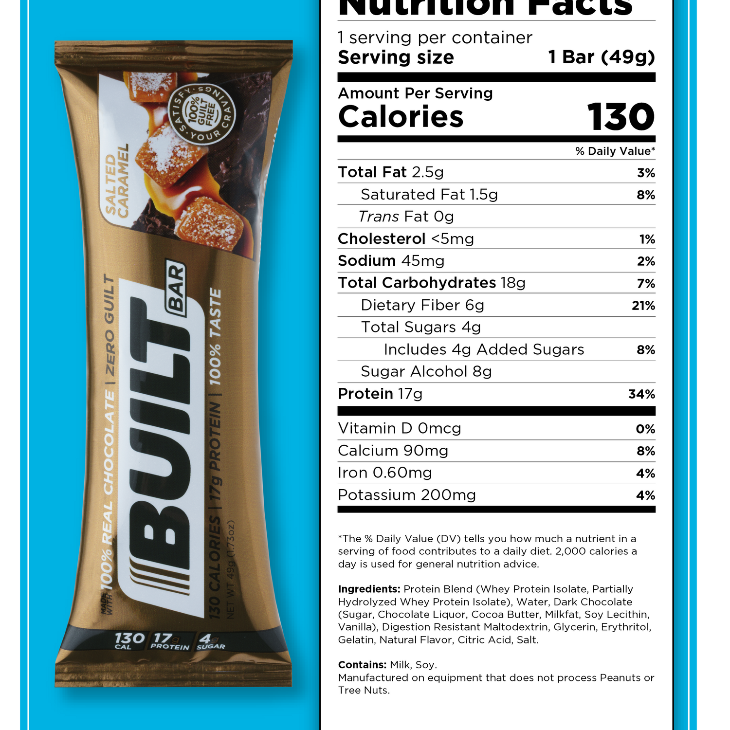 Built Protein Bar - 100% Real Chocolate - Zero Guilt 49g