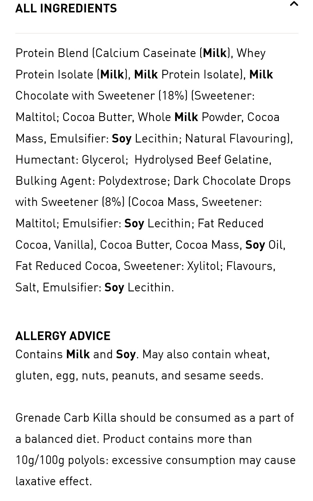 Grenade - Barre protéinée faible en glucides - 60 g