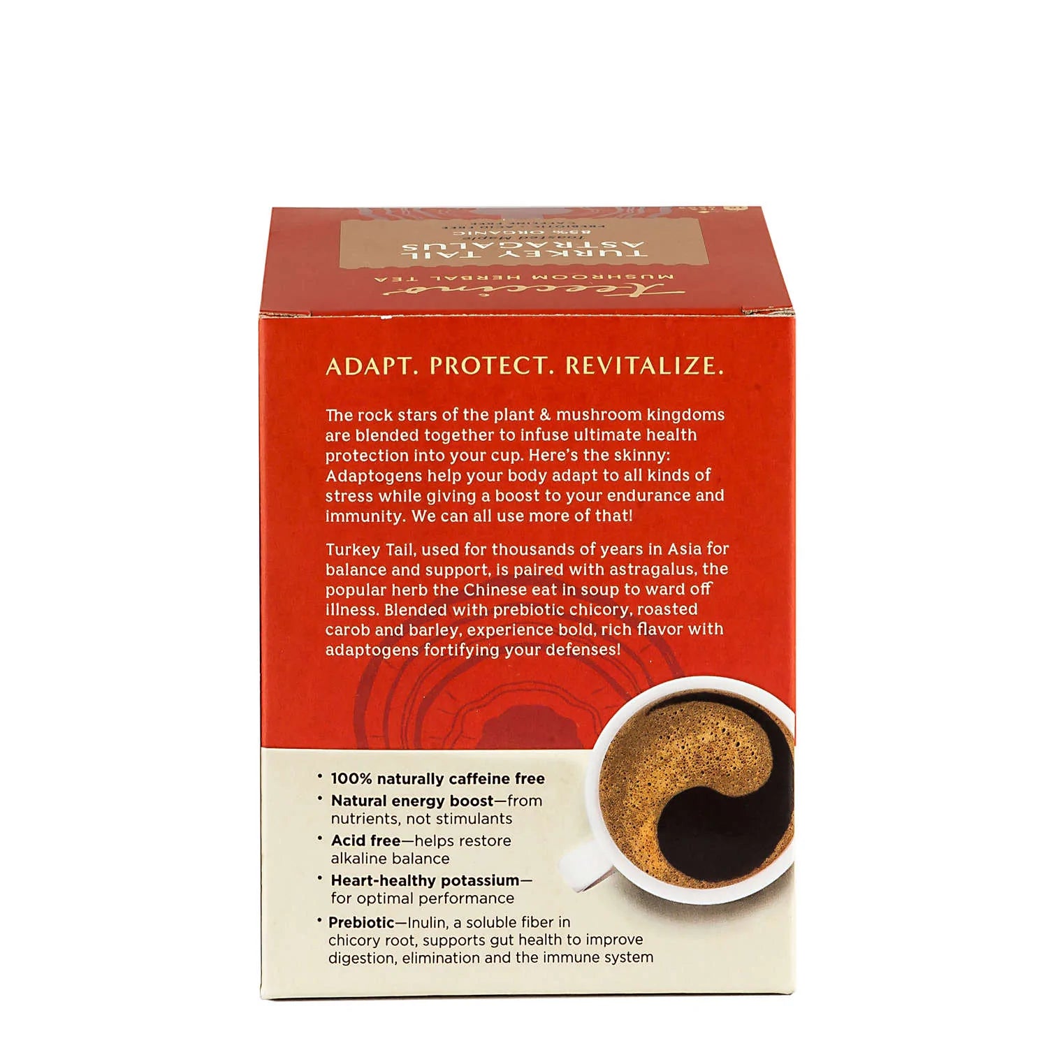 Teeccino - Turkey Tail Astragalus Toasted Maple Mushroom Herbal Tea - 10 Tea Bags