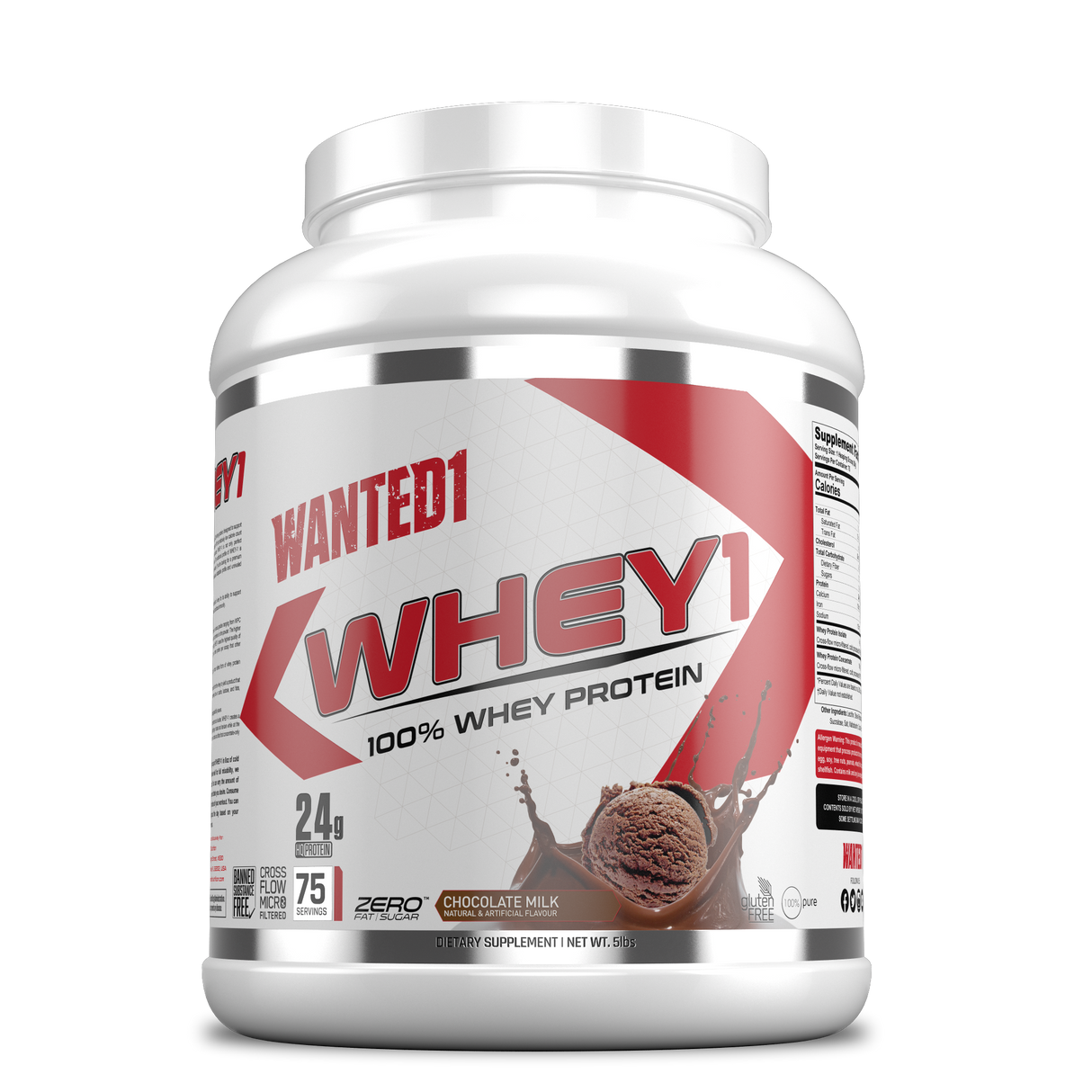 Wanted1 Whey1 - Protéines de lactosérum 100 % - 2,27 kg