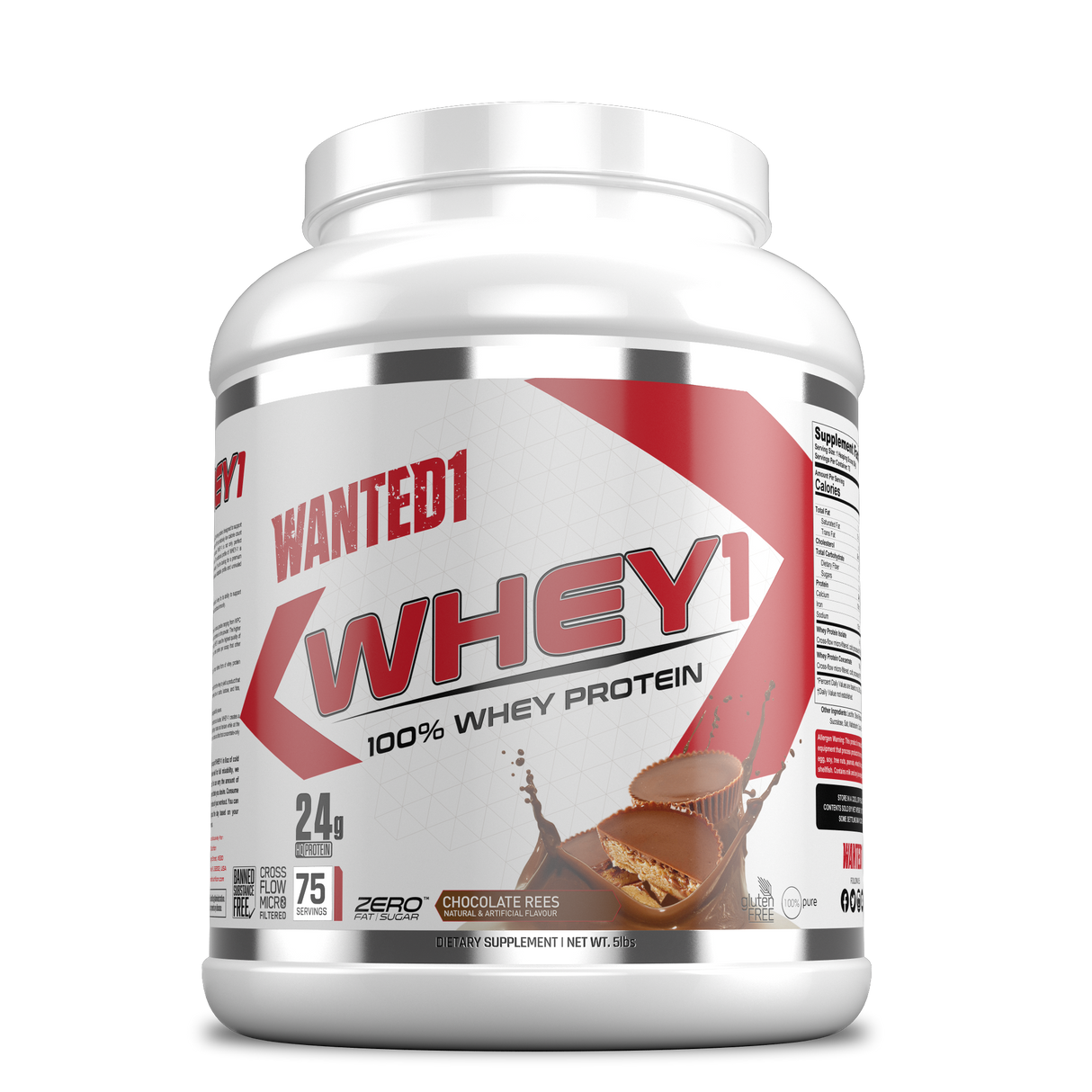 Wanted1 Whey1 - Protéines de lactosérum 100 % - 2,27 kg