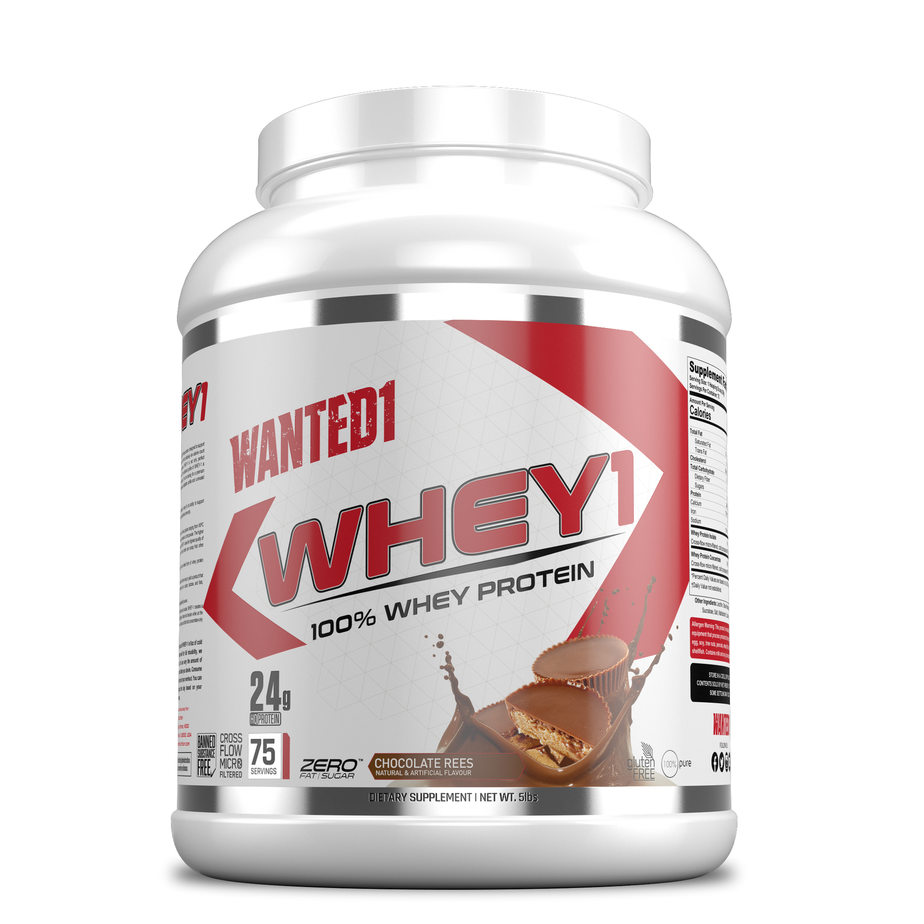 Wanted1 Whey1 -100% Whey Protein - 5lbs