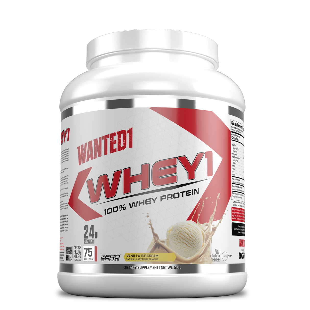 Wanted1 Whey1 - Protéines de lactosérum 100 % - 2,27 kg