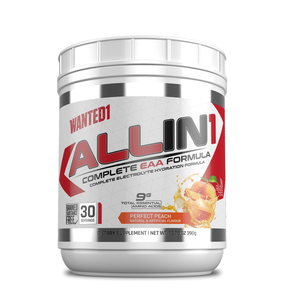Wanted1 ALLIN1 - Formule complète d'acides aminés essentiels + électrolytes - 30 portions