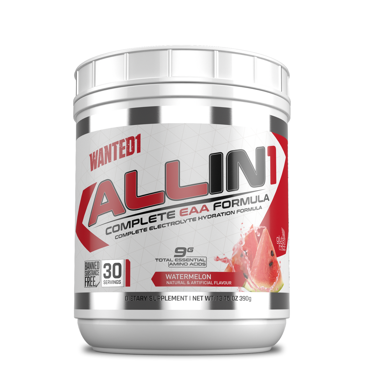 Wanted1 ALLIN1 - Formule complète d'acides aminés essentiels + électrolytes - 30 portions