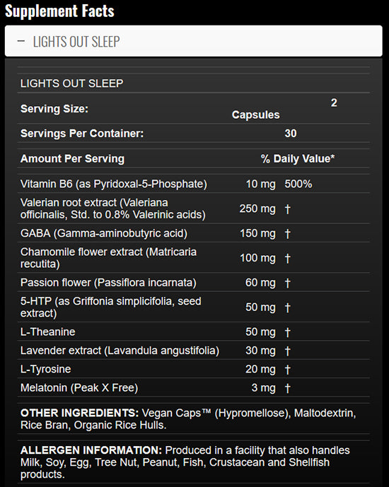 Allmax Lights Out Sleep 60 caps