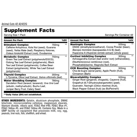 Universal Nutrition Animal Cuts 42 pak