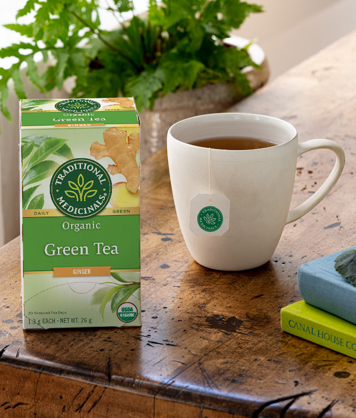 Traditional Medicinals - Green Tea Ginger Herbal Tea - 16 tea bags